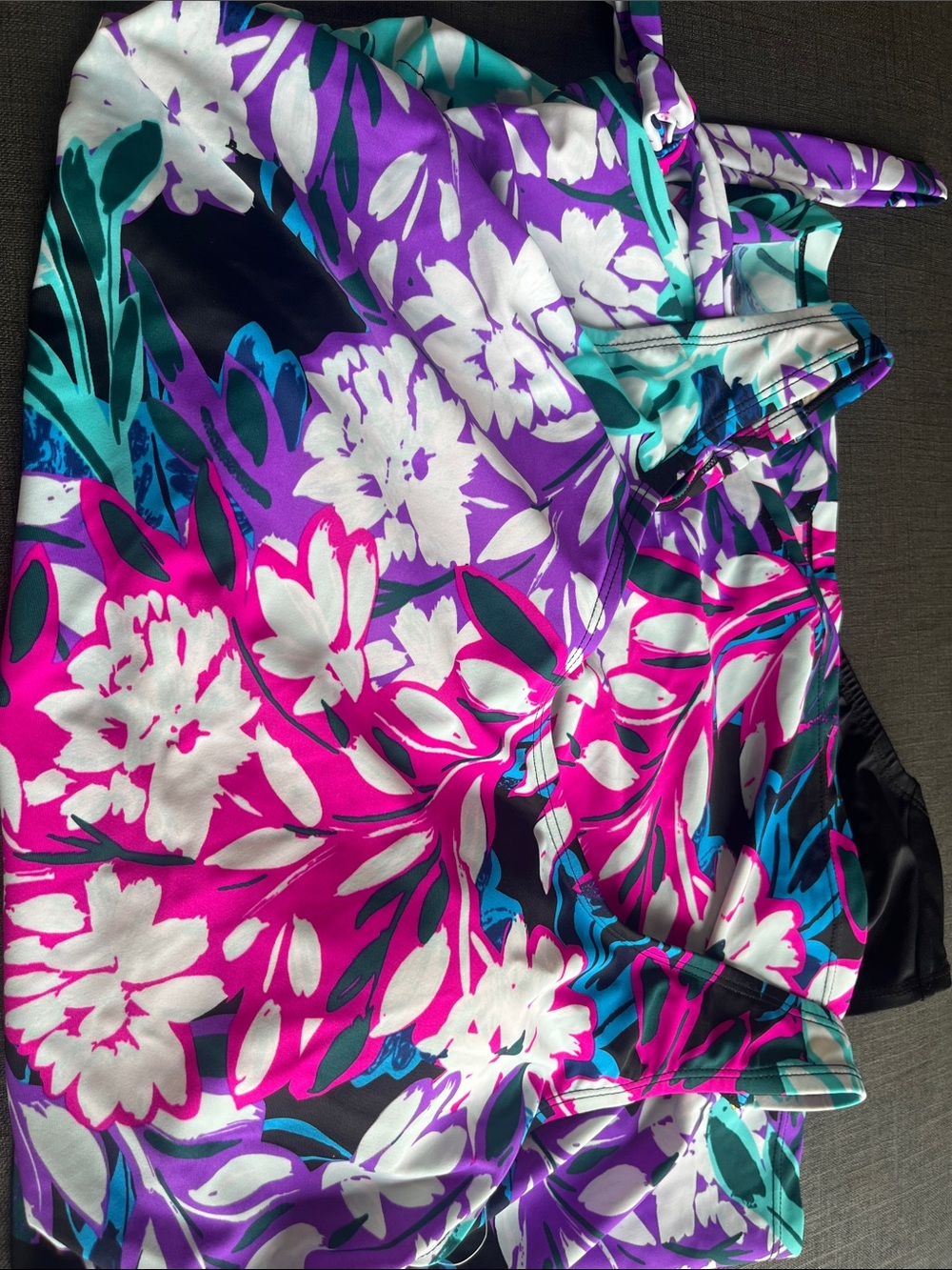 Floral Print Women’s Swimsuit Vibrant Pink & Purple